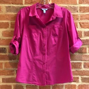 IZOD Pink Button Down Blouse